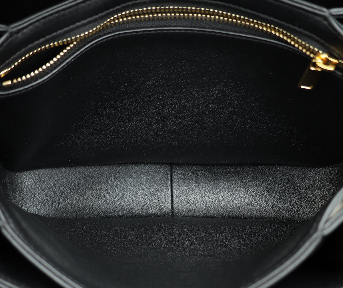 Celine Black Classique Triomphe Flap Bag