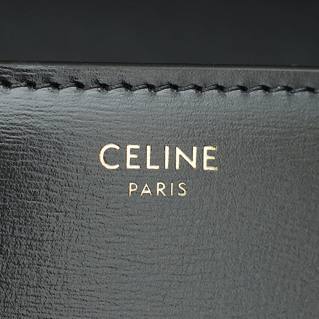 Celine Black Classique Triomphe Flap Bag