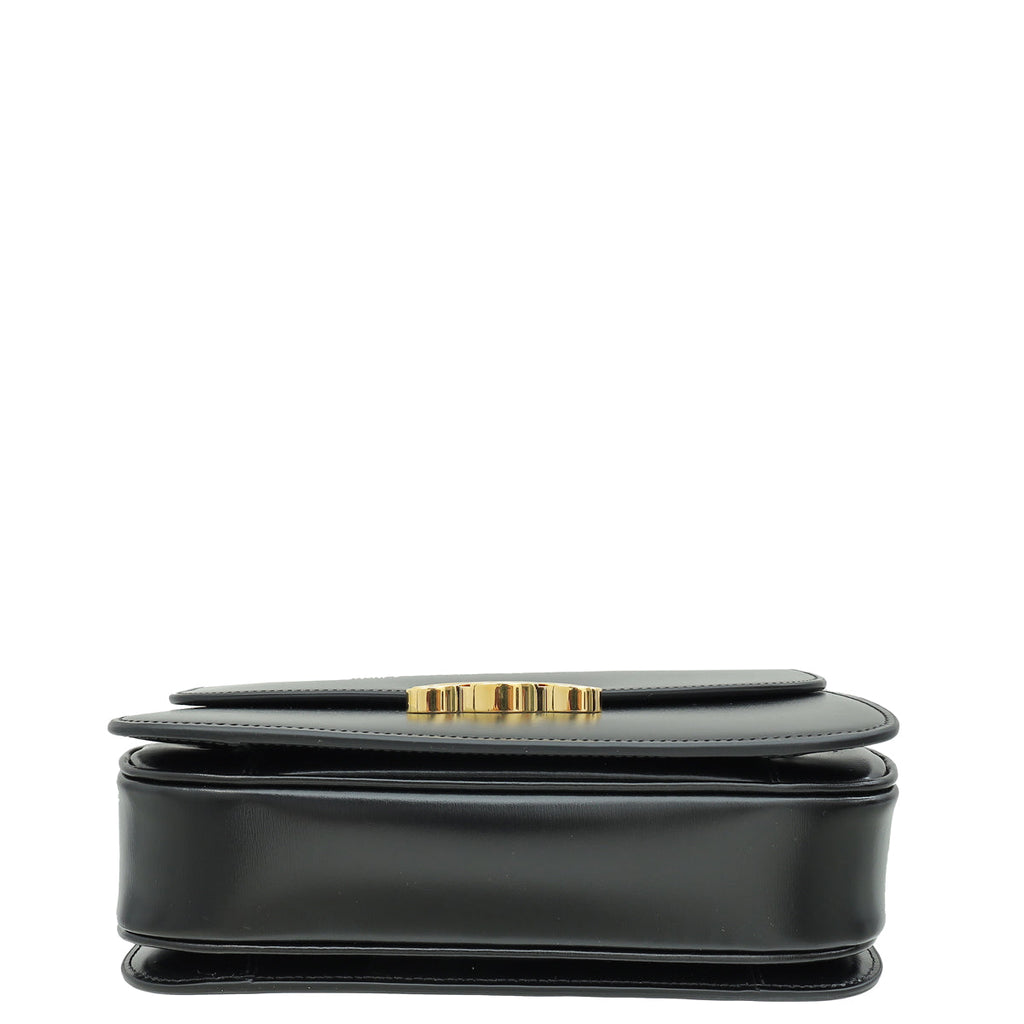 Celine Black Classique Triomphe Flap Bag