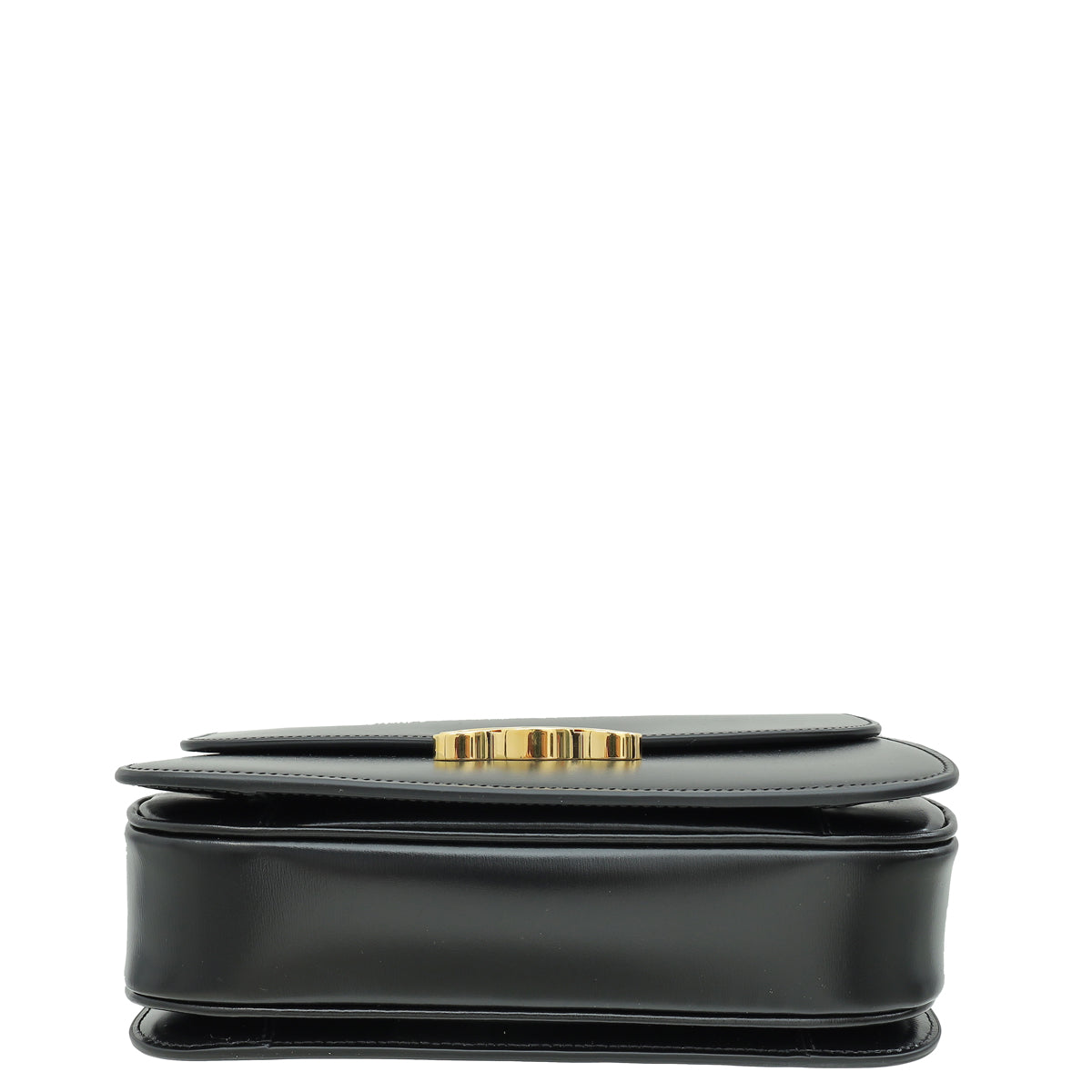 Celine Black Classique Triomphe Flap Bag
