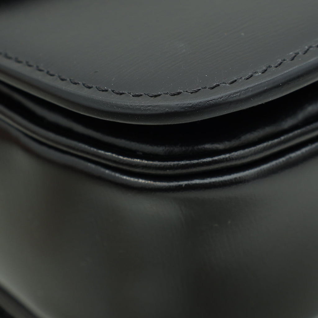 Celine Black Classique Triomphe Flap Bag
