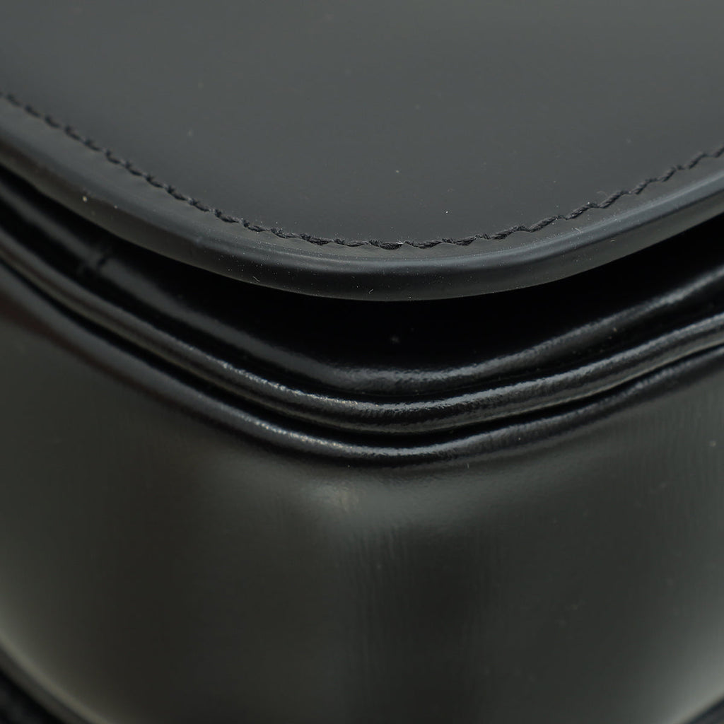 Celine Black Classique Triomphe Flap Bag