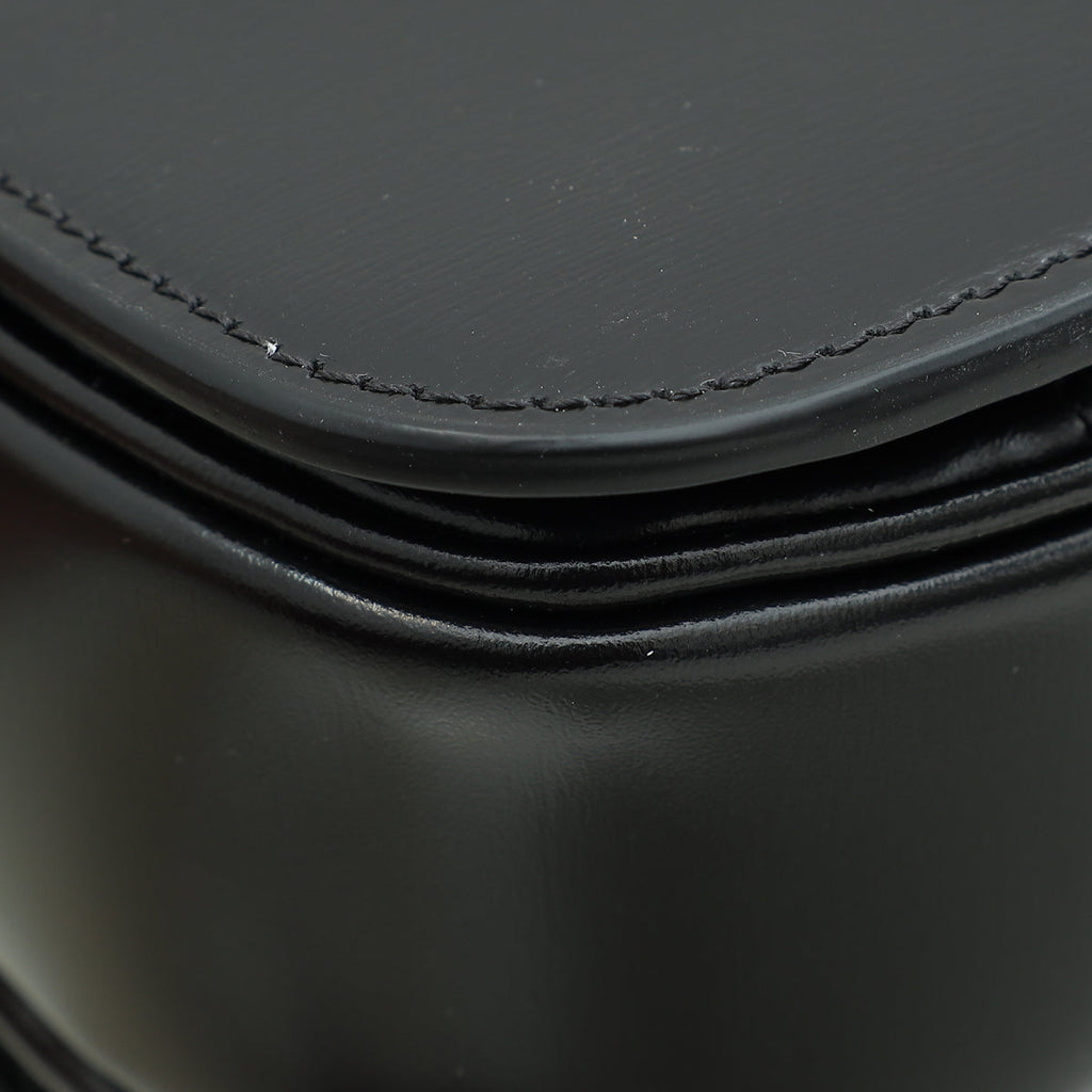 Celine Black Classique Triomphe Flap Bag