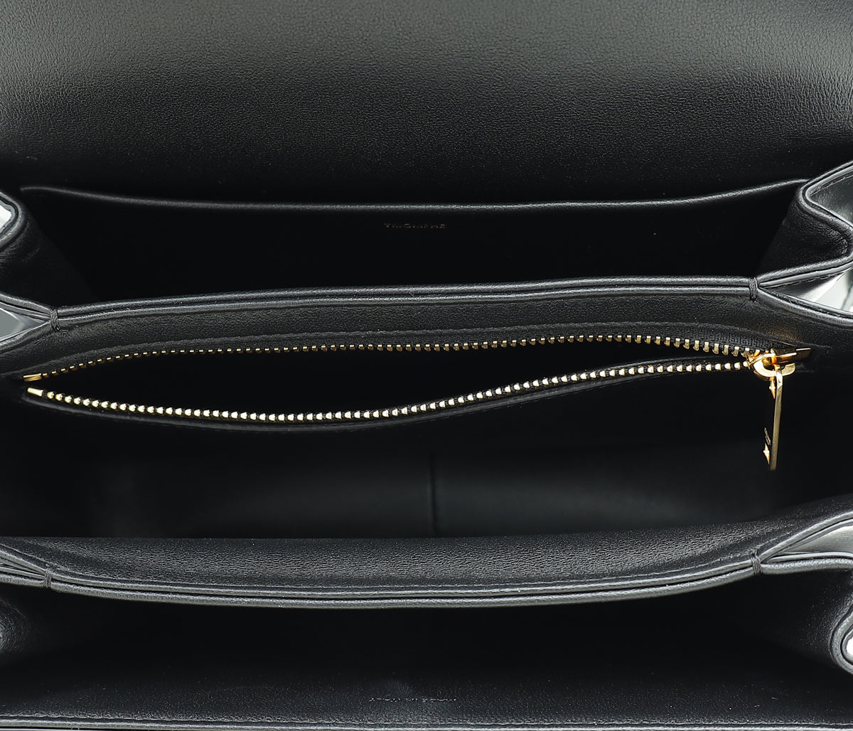 Celine Black Classique Triomphe Flap Bag