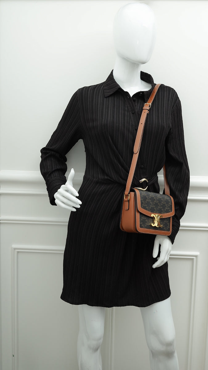 Celine Tricolor Teen Triomphe Flap Shoulder Bag