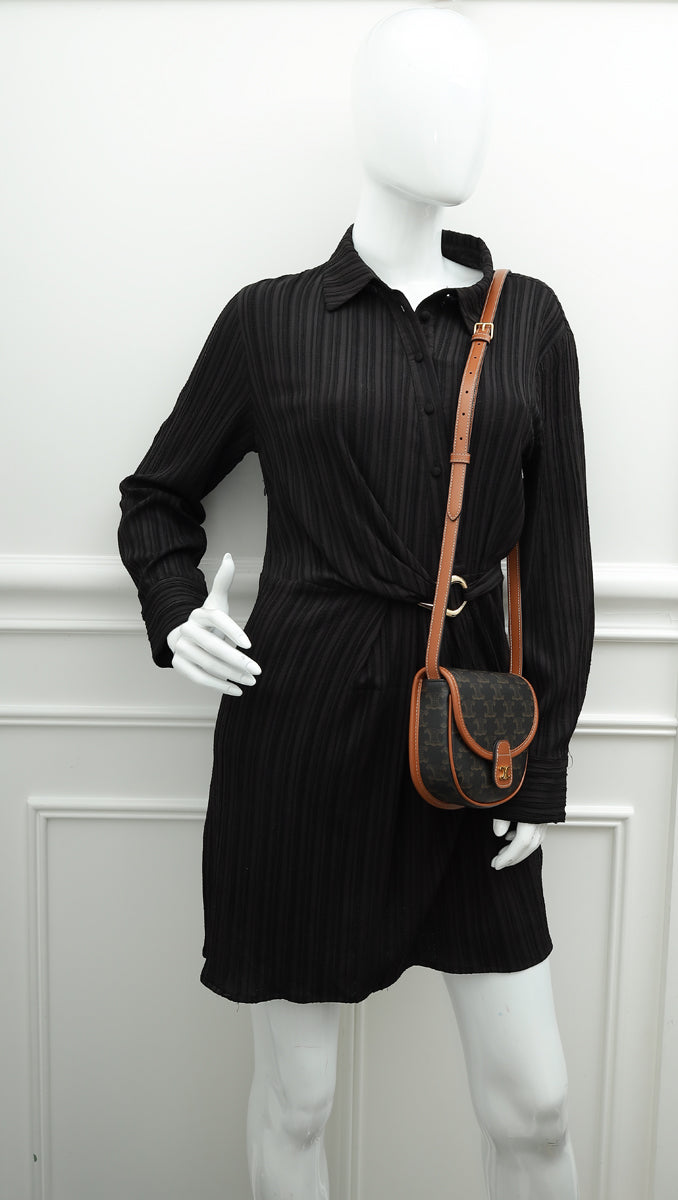 Celine Tricolor Mini Besace in Triomphe Crossbody Bag