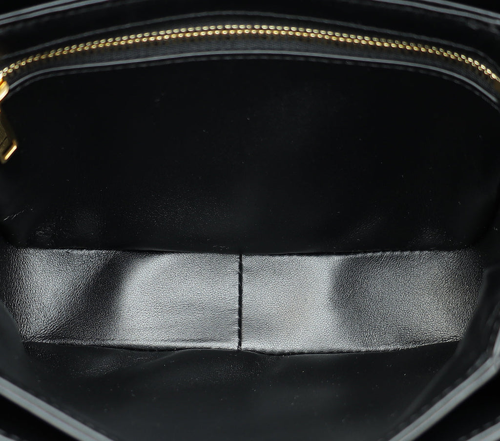 Celine Black Teen Triomphe Flap Shoulder Bag