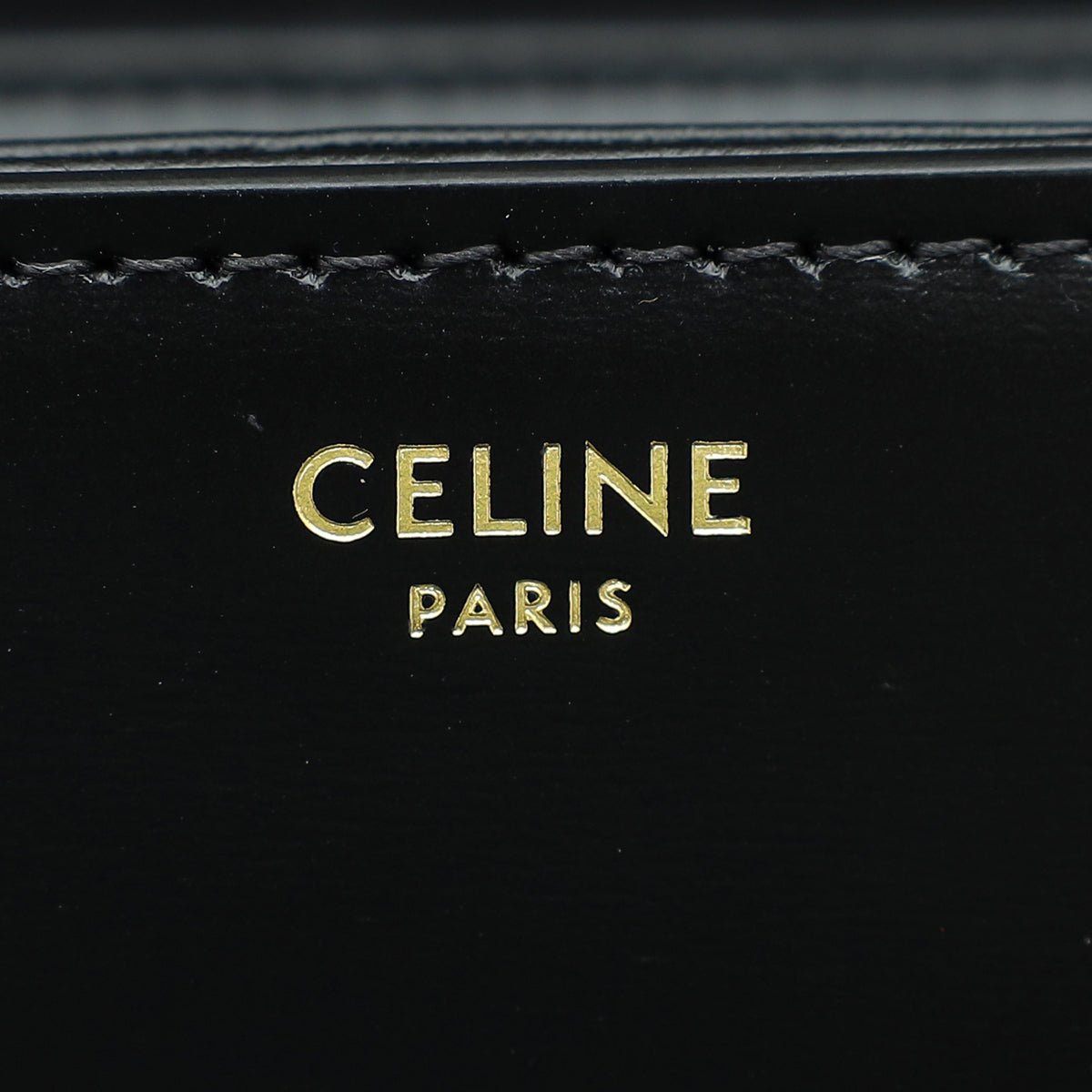 Celine Black Teen Triomphe Flap Shoulder Bag