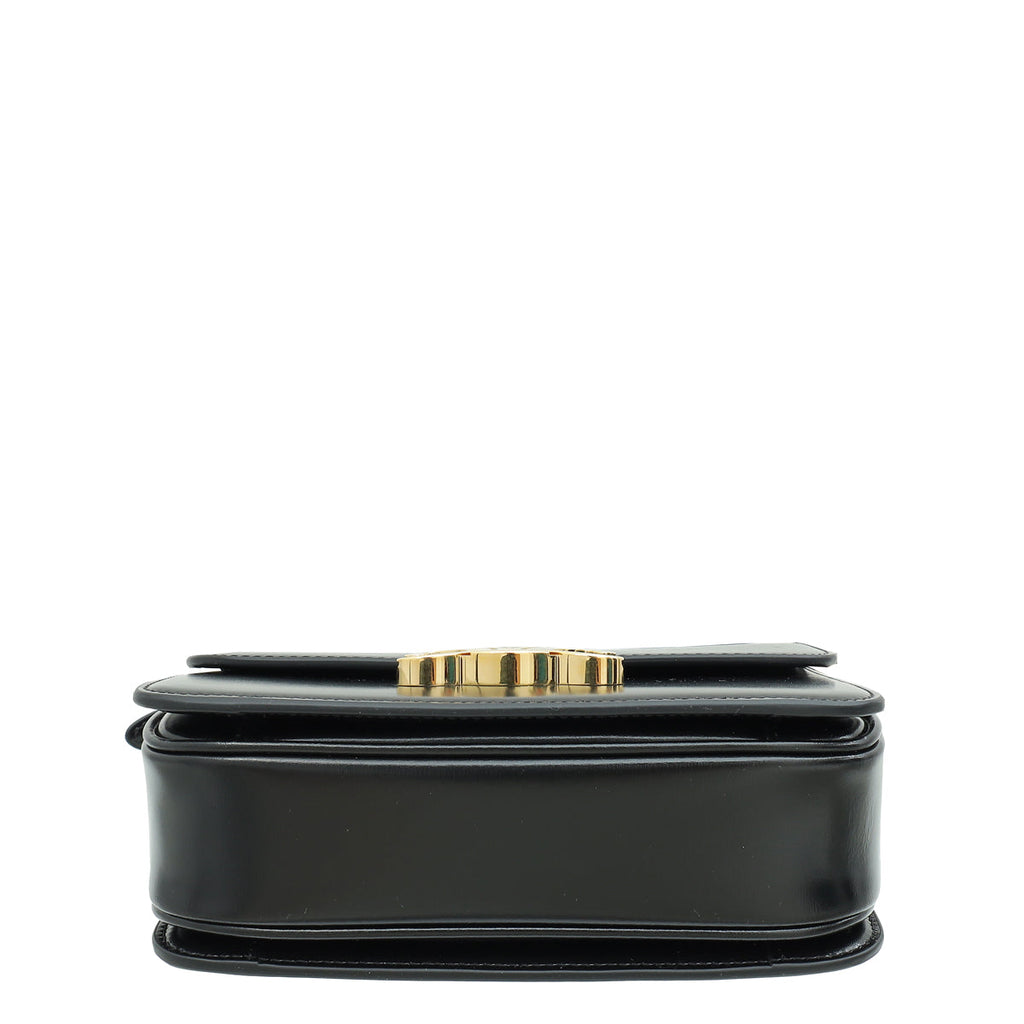 Celine Black Teen Triomphe Flap Shoulder Bag