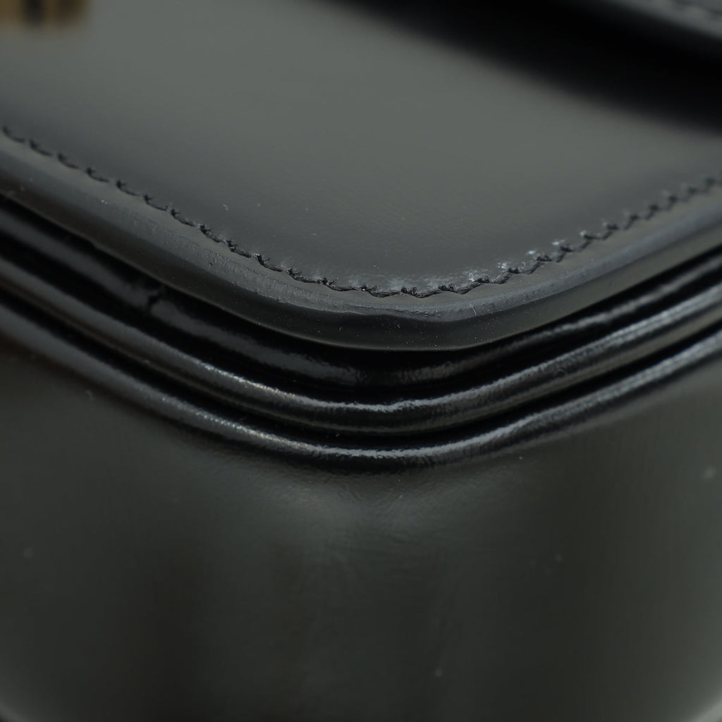Celine Black Teen Triomphe Flap Shoulder Bag