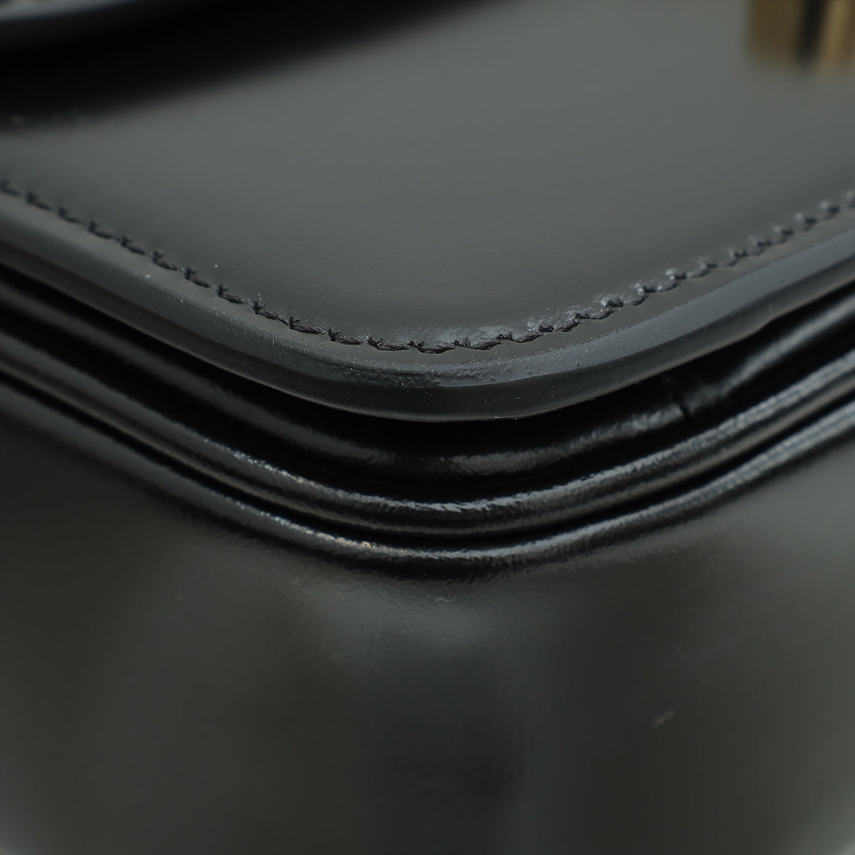 Celine Black Teen Triomphe Flap Shoulder Bag