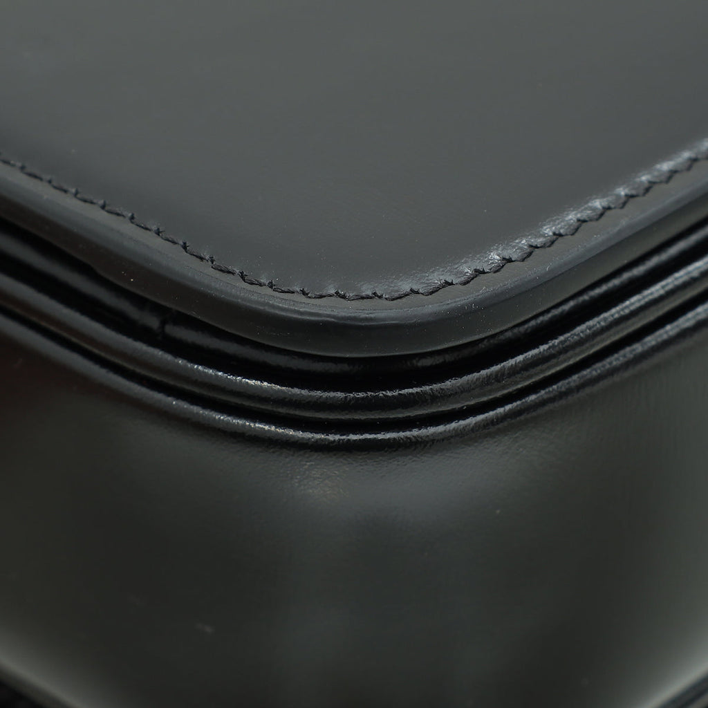 Celine Black Teen Triomphe Flap Shoulder Bag
