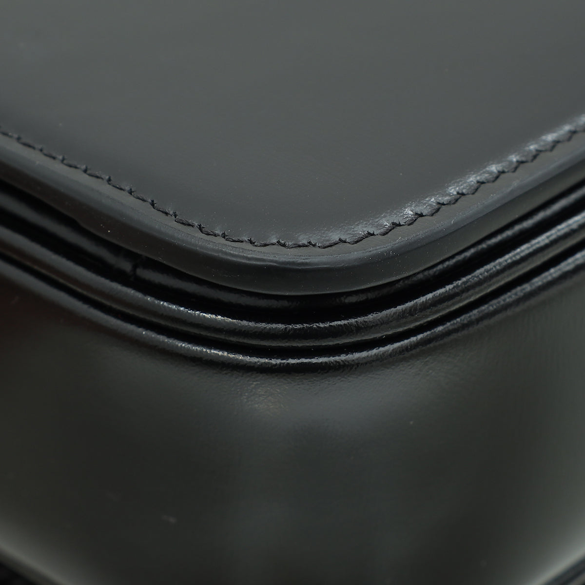 Celine Black Teen Triomphe Flap Shoulder Bag