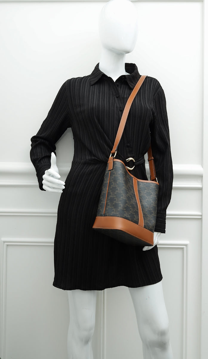 Celine Tricolor Triomphe Bucket Bag