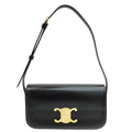 Celine Black Triomphe Shiny Shoulder Bag