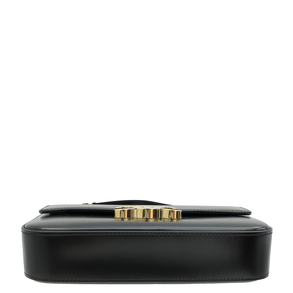 Celine Black Triomphe Shiny Shoulder Bag