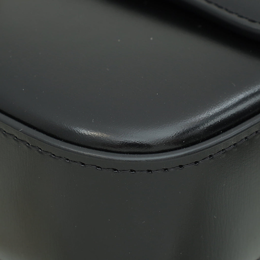 Celine Black Triomphe Shiny Shoulder Bag