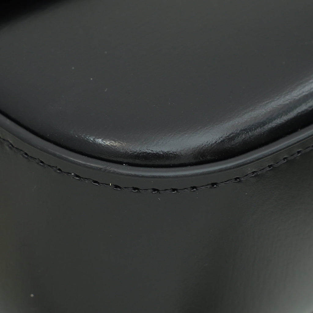 Celine Black Triomphe Shiny Shoulder Bag