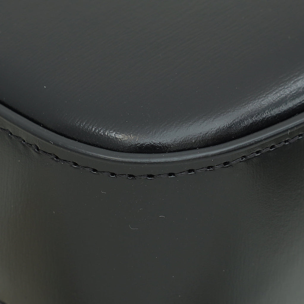 Celine Black Triomphe Shiny Shoulder Bag