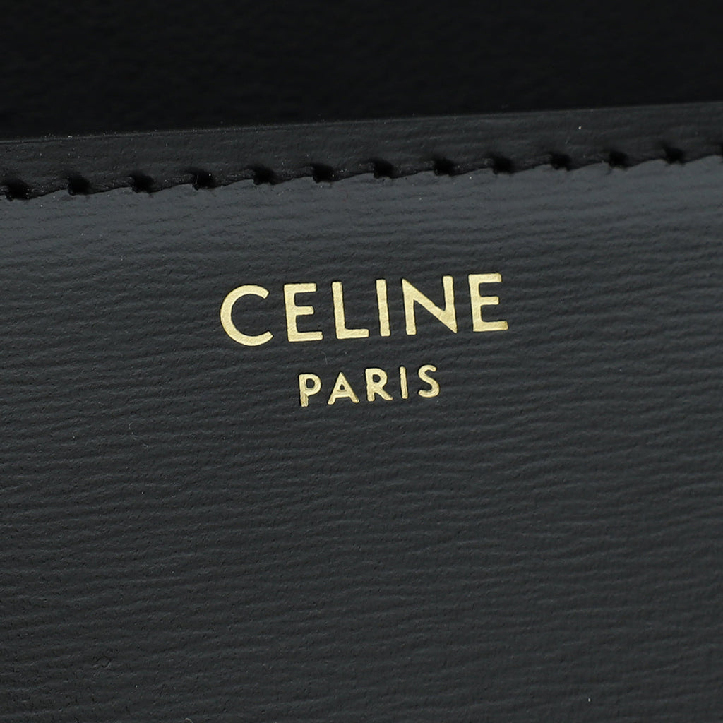 Celine Black Triomphe Shiny Shoulder Bag
