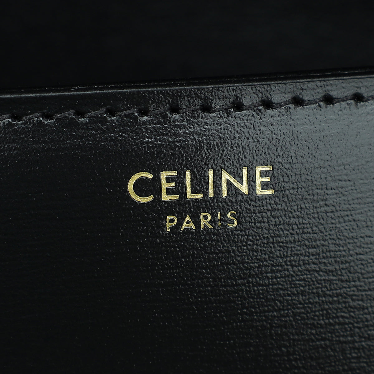 Celine Black Triomphe Shiny Shoulder Bag