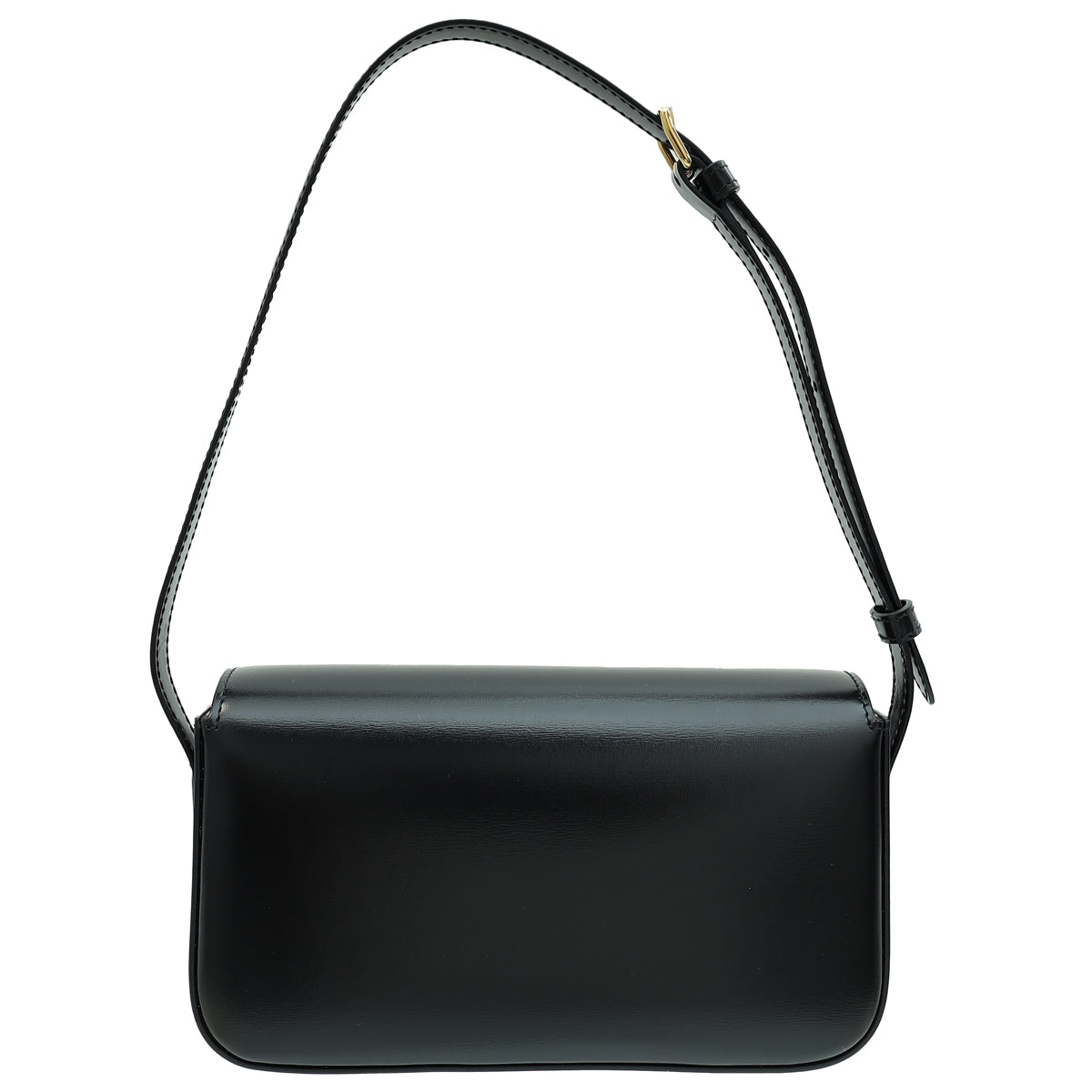 Celine Black Triomphe Shiny Shoulder Bag