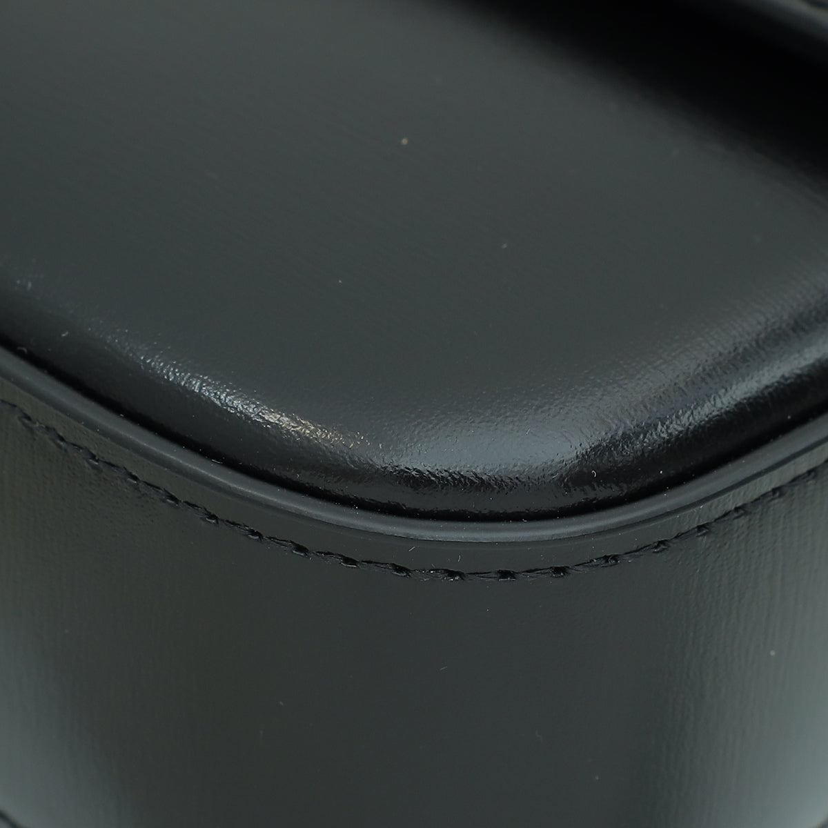 Celine Black Triomphe Shiny Shoulder Bag
