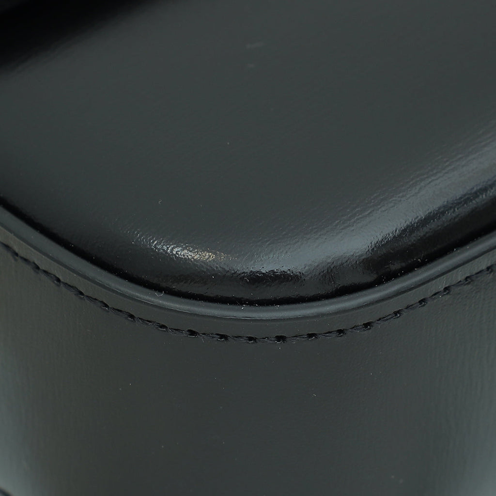 Celine Black Triomphe Shiny Shoulder Bag