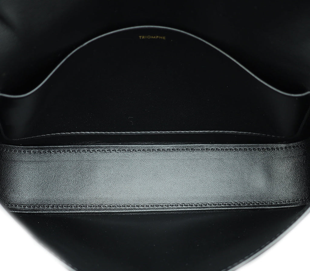 Celine Black Triomphe Shiny Shoulder Bag