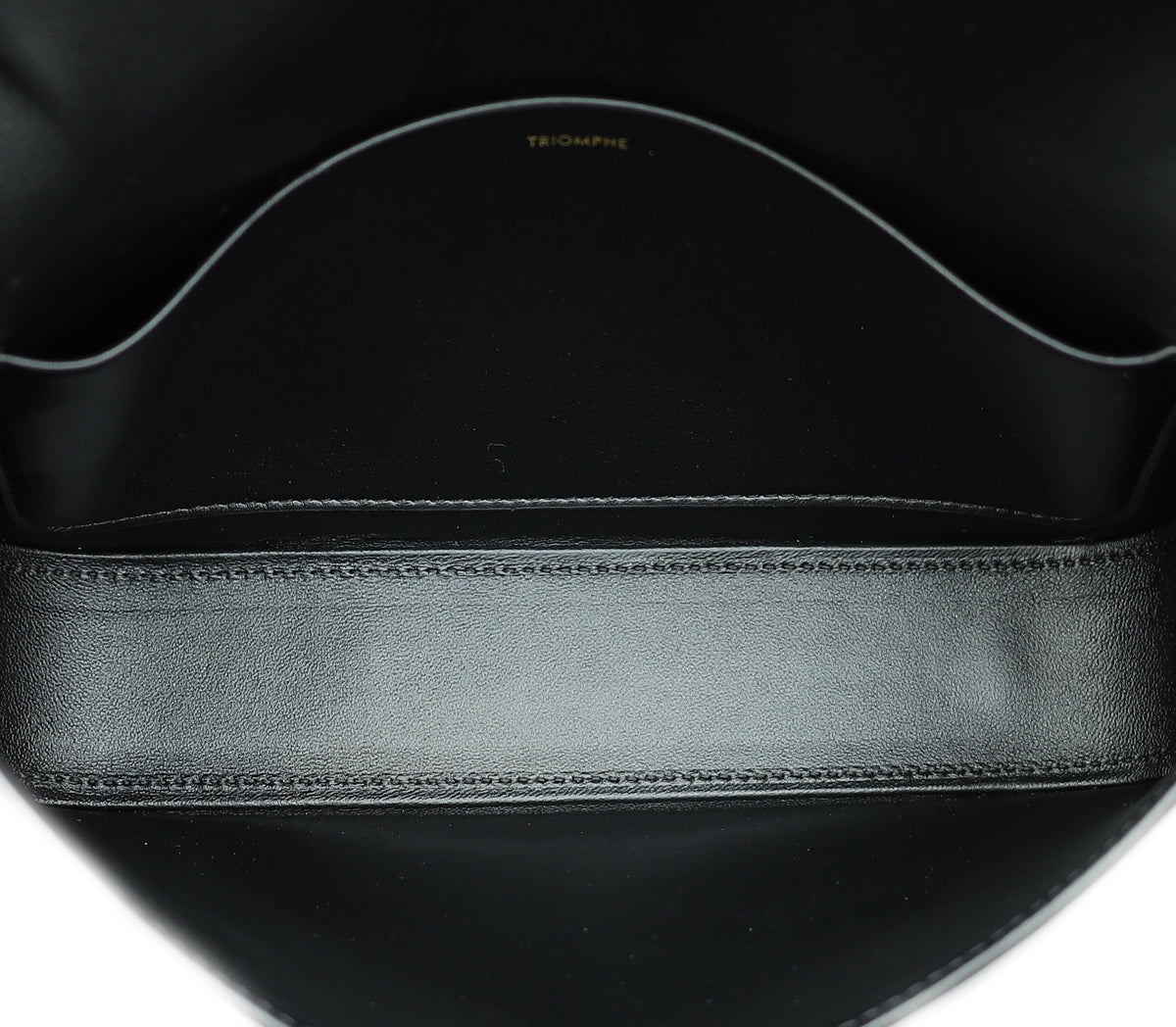 Celine Black Triomphe Shiny Shoulder Bag