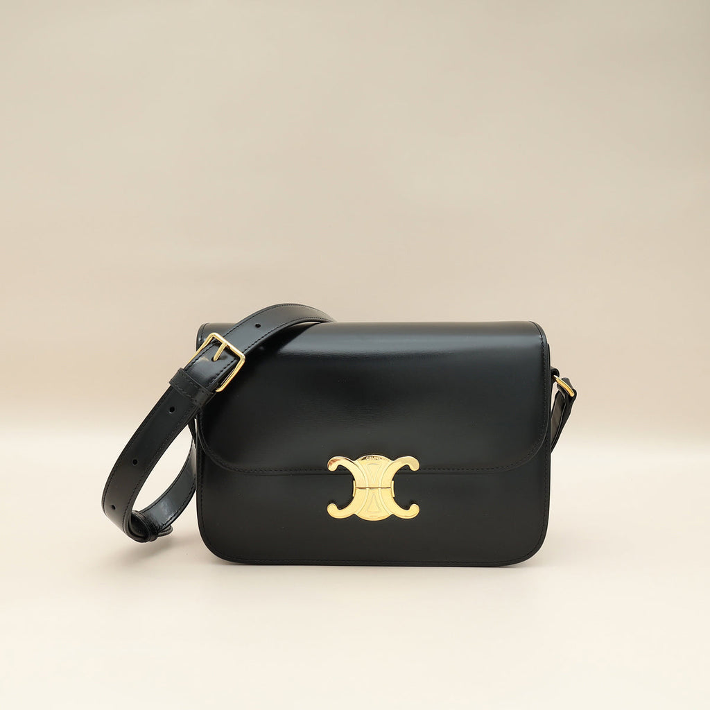 Celine Black Classique Triomphe Bag