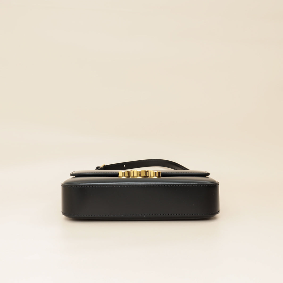 Celine Black Triomphe Shiny Shoulder Bag