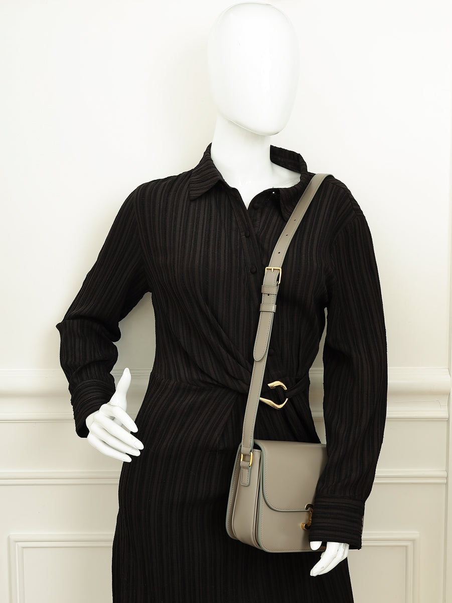 Celine Gray Classique Triomphe Shoulder Bag