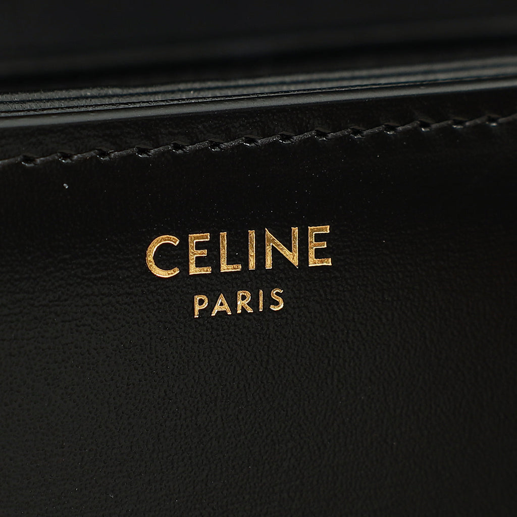 Celine Black Classique Triomphe Shoulder Bag