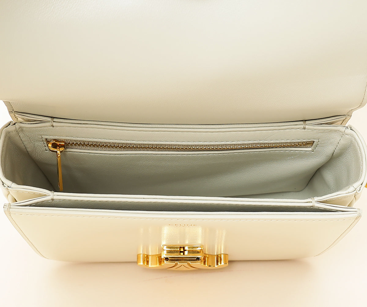 Celine White Teen Triomphe Bag