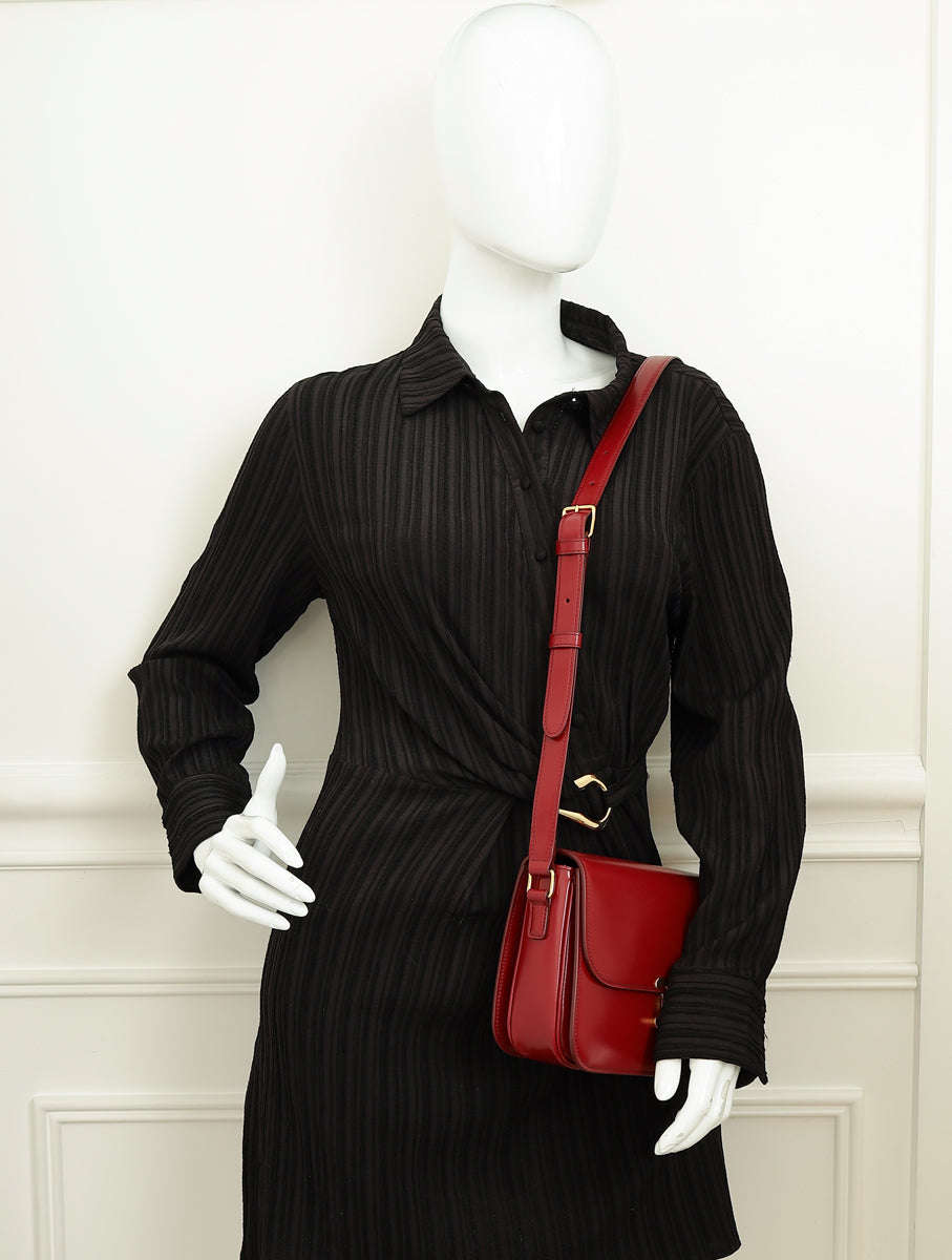 Celine Red Classique Triomphe Shoulder Bag