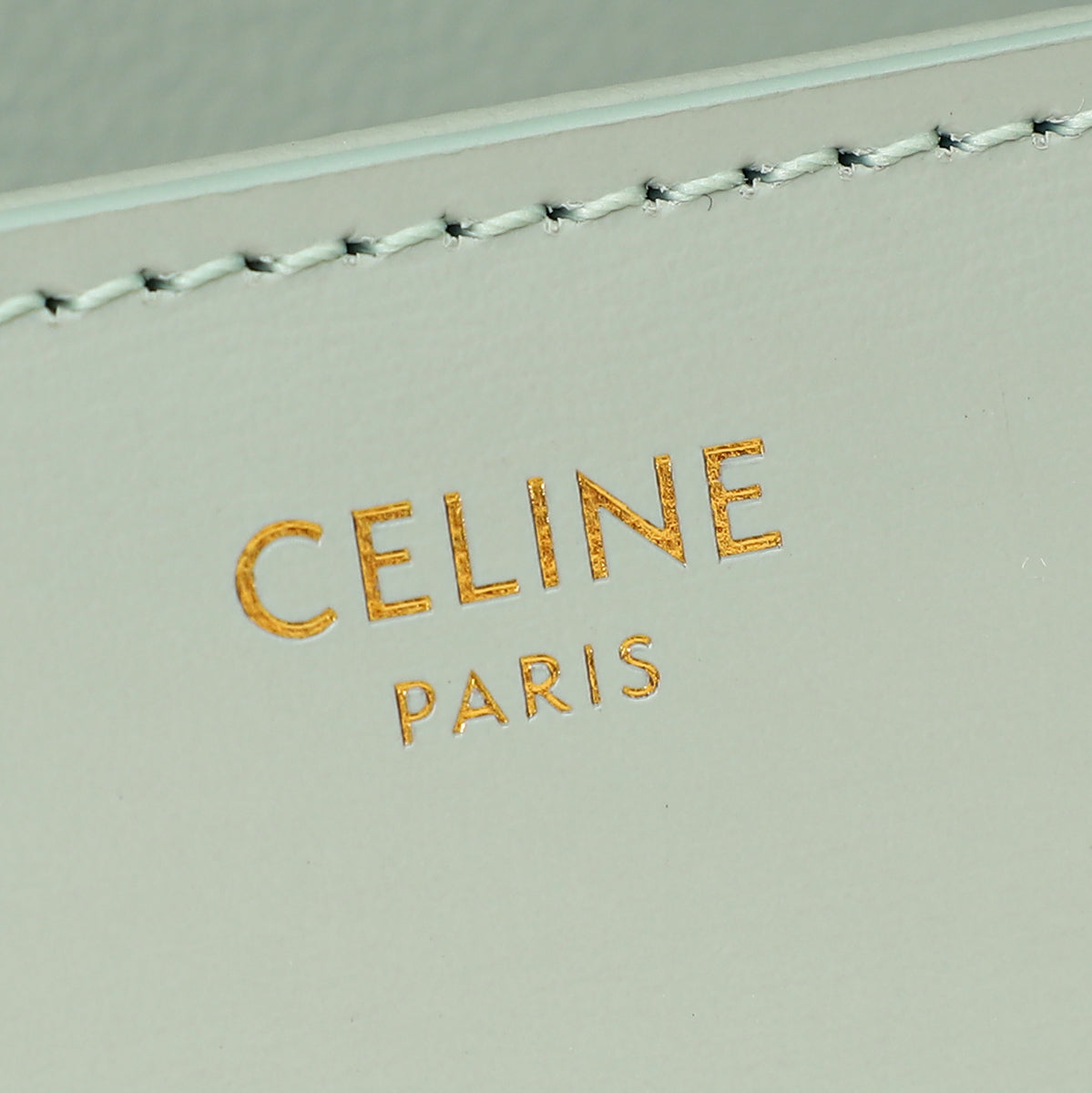 Celine Soft Blue Claude Triomphe Shiny Shoulder Bag