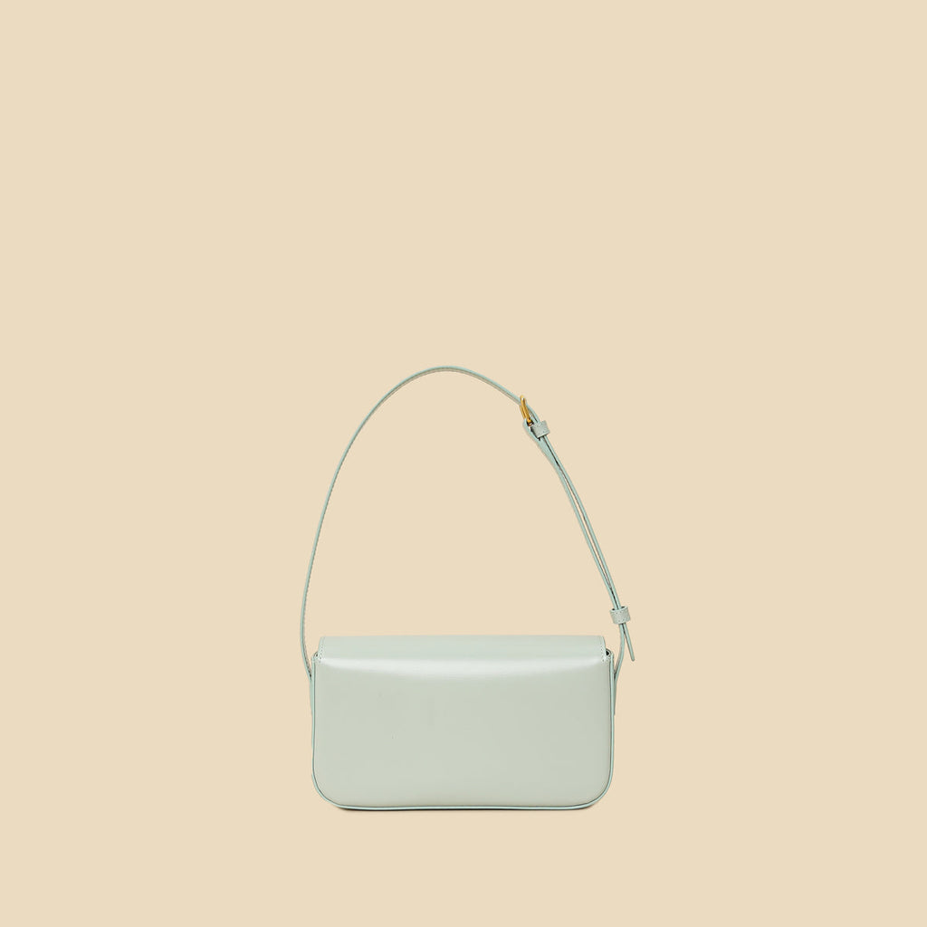 Celine Soft Blue Claude Triomphe Shiny Shoulder Bag