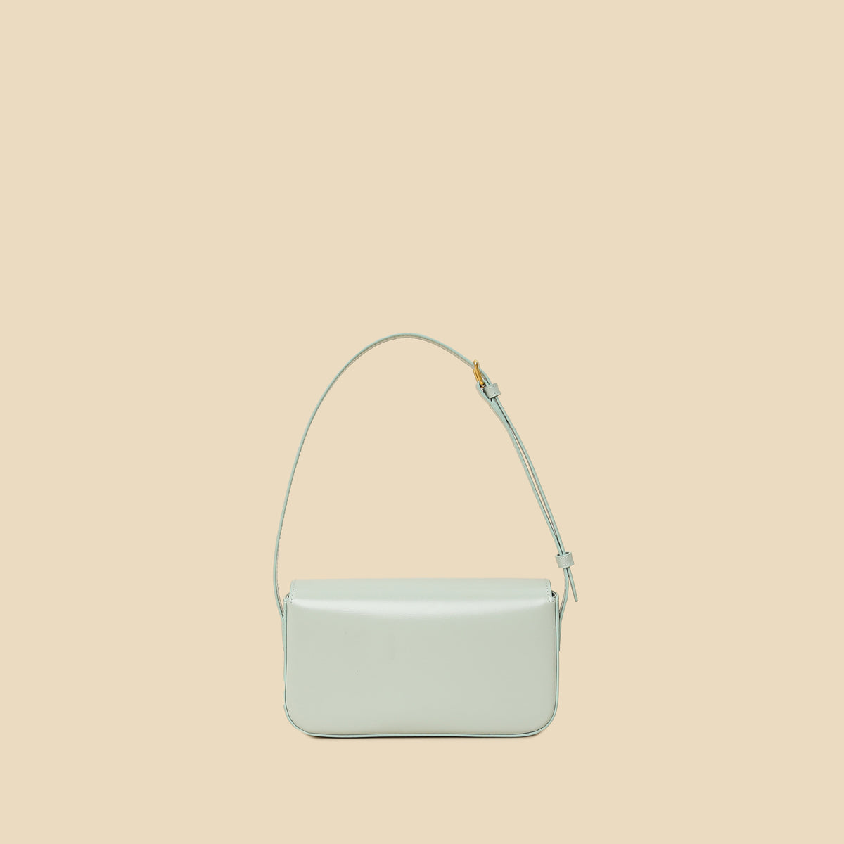 Celine Soft Blue Claude Triomphe Shiny Shoulder Bag