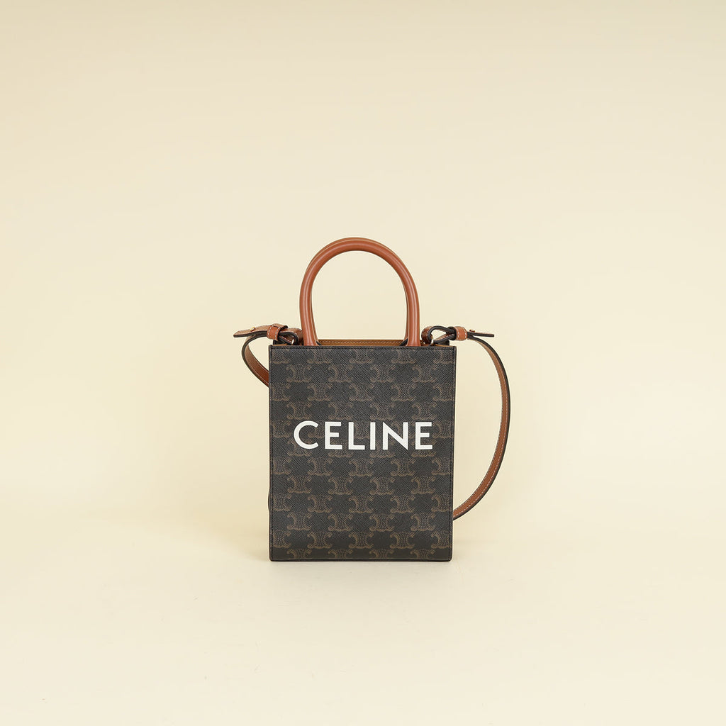 Celine Tricolor Triomphe Mini Vertical Cabas Bag