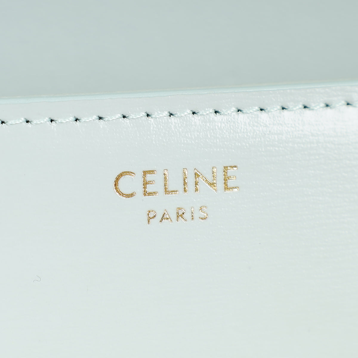 Celine Soft Blue Claude Triomphe Shiny Shoulder Bag