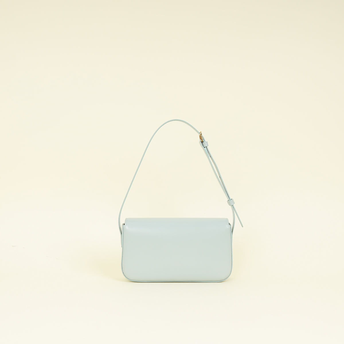 Celine Soft Blue Claude Triomphe Shiny Shoulder Bag