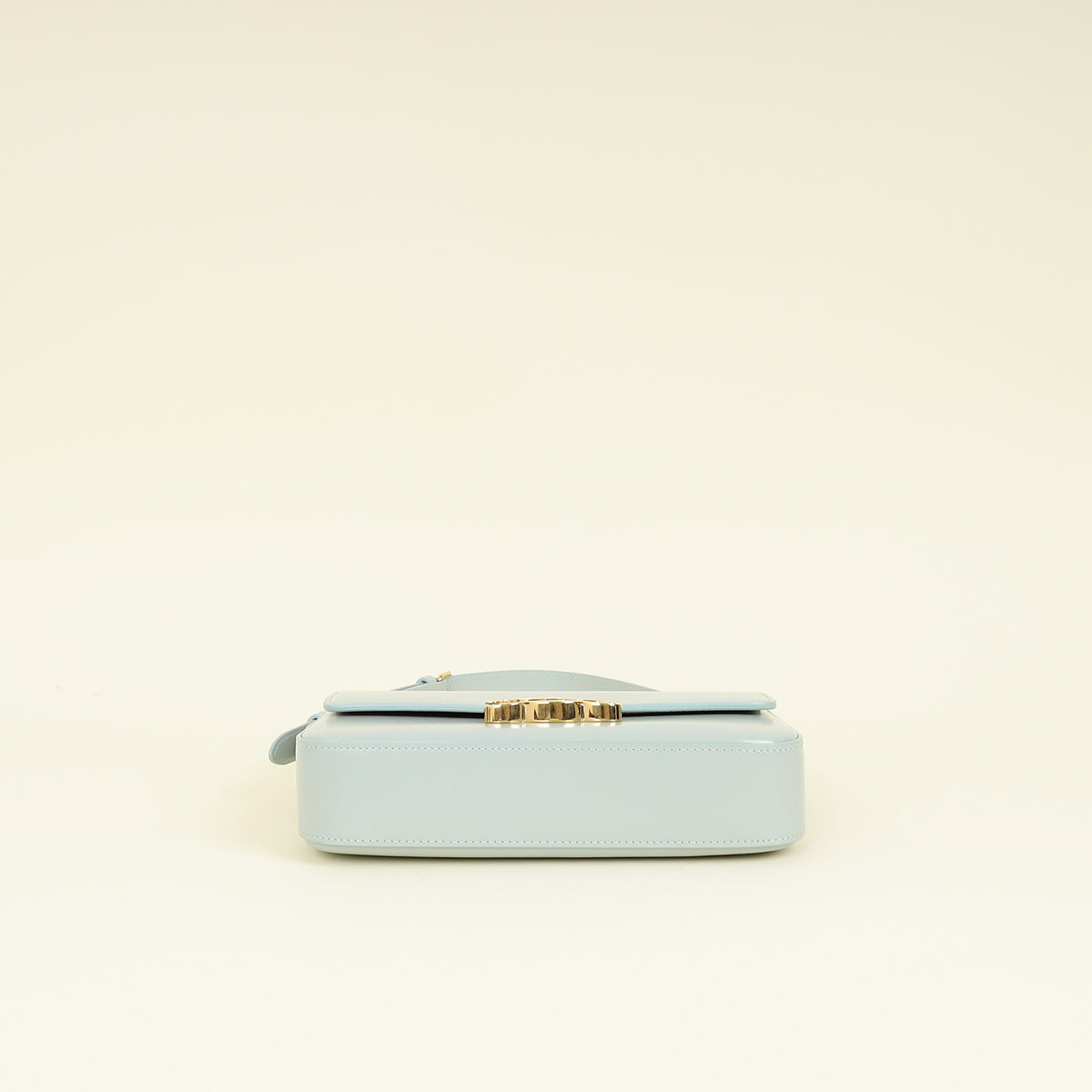 Celine Soft Blue Claude Triomphe Shiny Shoulder Bag