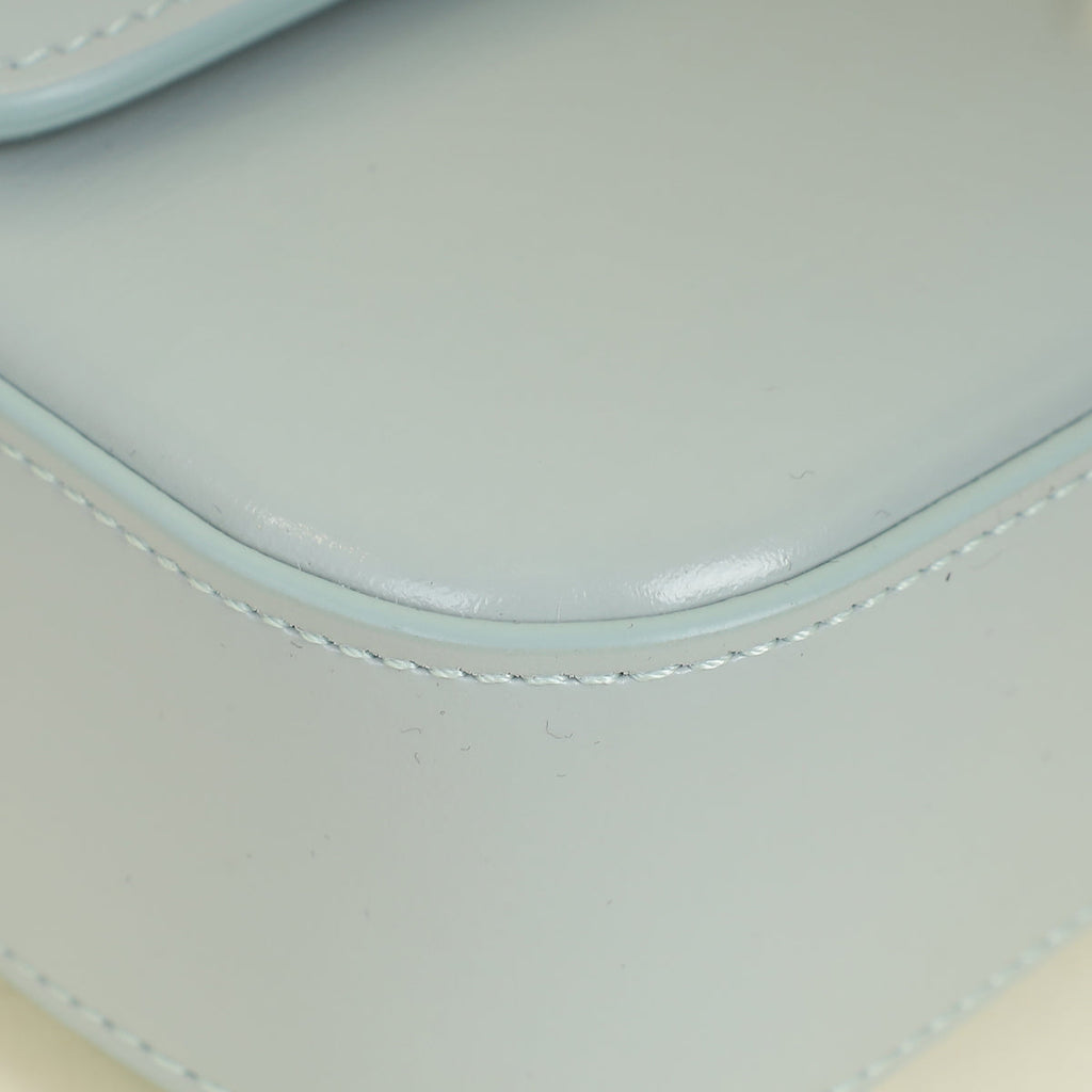 Celine Soft Blue Claude Triomphe Shiny Shoulder Bag
