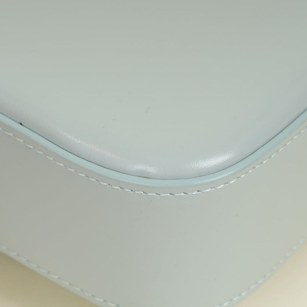 Celine Soft Blue Claude Triomphe Shiny Shoulder Bag