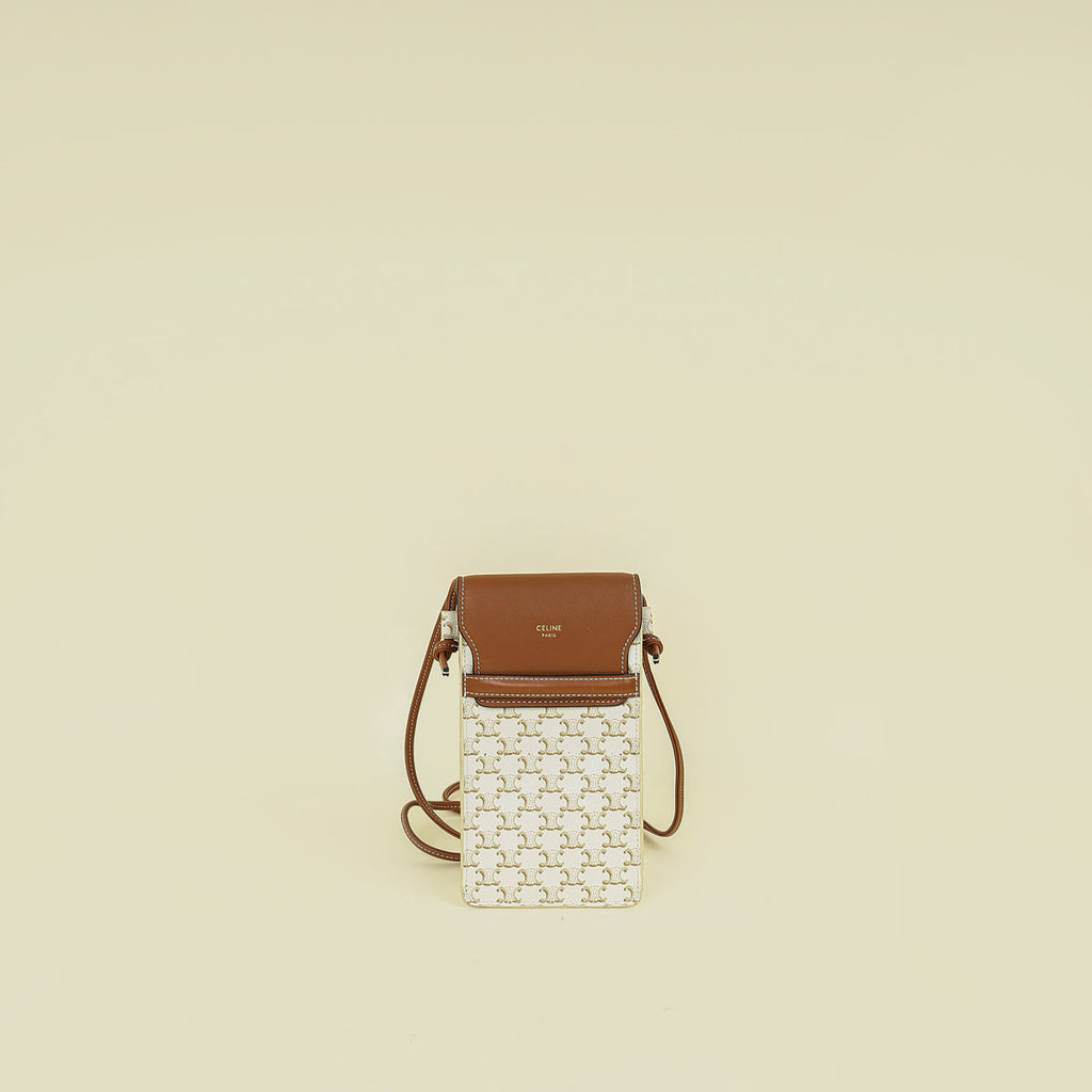 Celine Bicolor Triomphe Phone With Flap Pouch