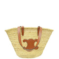 Celine Bicolor Classic Panier Palm Leaves Medium Basket Bag