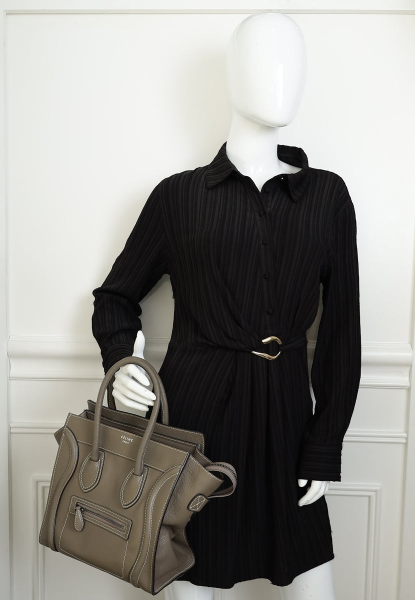 Celine Taupe Micro Luggage Bag