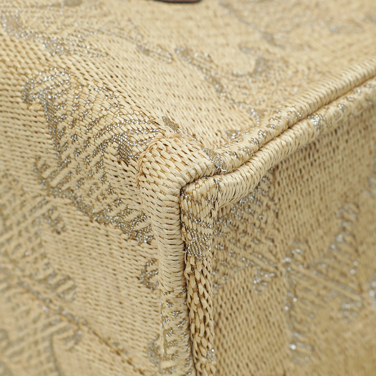 Celine Bicolor Triomphe All Over Small Raffia Effect Cabas Bag