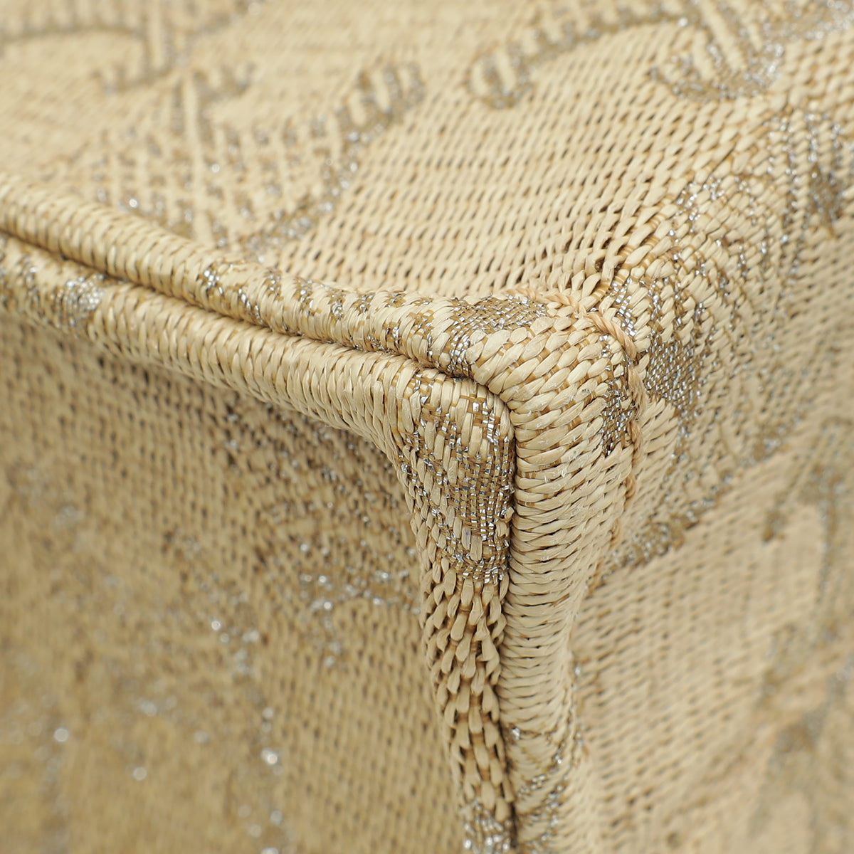 Celine Bicolor Triomphe All Over Small Raffia Effect Cabas Bag